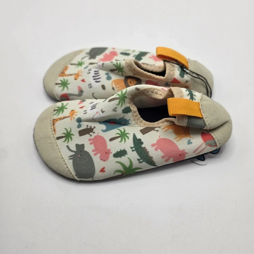 Toddler Water Shoes Safari Animal Print Quick Dry Aqua Socks Slip On Beach Pool